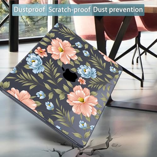 Mektron Case for 2026 MacBook Neo 13-inch A18 Pro chip A3404 Laptop Cover with 13-inch (Diagonal) Liquid Retina Display+ Keyboard Cover+ Screen Protector, Flower C400 - color: Flower C400