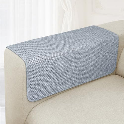Couch Arm Covers, Waterproof Armrest Cover for Sofa, Loveseat, Armchair, Non-Slip Recliner Arm Cover, Sofa Arm Covers, Headrest Cover, Arm Chair Covers Set of 2 (Gray-Blue, 26"×26") - color: Gray-blue, size: 26" x 26" - 2 pcs