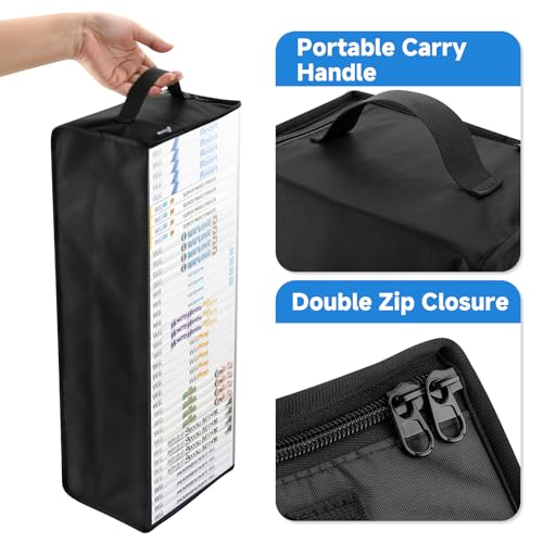 Game Disc Storage Bag Compatible with Wii PS2 Xbox 360 Games | Portable Carrying Case Holds 37 Discs Boxes, Clear TPU Organizer Bag, Compatible with Wii U Gamecube Standard DVD Case, Black