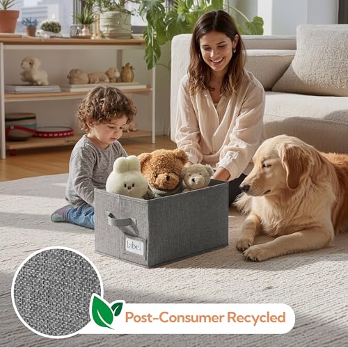 GRANNY SAYS Storage Basket for Shelves, Closet Clothes Bins with Label Holders, Fabric Storage Bins, Clothes Storage and Organizers, Dark Gray, Medium, 3-Pack - color: Dark Gray, size: Medium