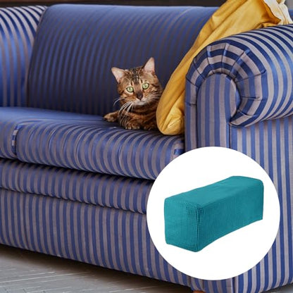 uxcell 2pcs Stretch Armrest Covers for Chairs/Sofas, Couch Arm Covers with Twist Pin, Furniture Protector Slipcovers Blue - color: Blue