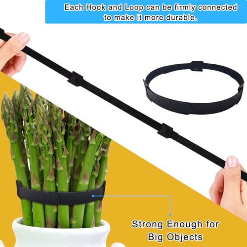 100pcs Reusable Cable Ties - Hook and Loop Cable Straps for Wire Management - 6 Inch Adjustable Cord Organizer & Wire Ties for Electronics, PC, Home Office & Garden - Black Fastening Wraps - style: 6 Inch 100PCS reusable