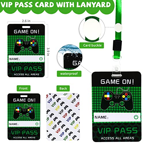 Bluegogo 146 Pcs Video Game Party Favors: VIP Passes Keychains Tattoo Stickers Shoe Charms Button Caps Bags for Gaming Party Favors - style: Game Favors
