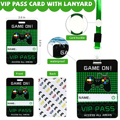 Bluegogo 146 Pcs Video Game Party Favors: VIP Passes Keychains Tattoo Stickers Shoe Charms Button Caps Bags for Gaming Party Favors - style: Game Favors