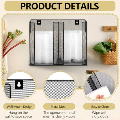 Wall Mounted Condiment Cup Dispenser for Double Compartment Condiment Container Fits 4.5 oz Disposable Snack Containers with Lids Snack Tray with Lid Metal Portion Sauce Cup Lid Organizer for Kitchen