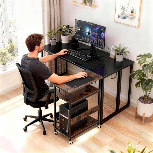 TooCust Computer Tower Stand, Computer & Machine Carts, Computers Towers Floor Stand, PC Towers Shelf, 3-Tier PC Tower Floor Stand with Side Shelf, Mobile Rolling CPU Holder Cart for Home Office - style: Small(for mini and mid tower)
