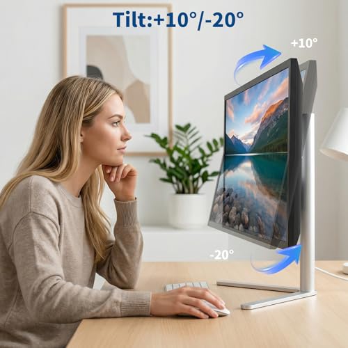 Aluminum Monitor Stand with Spring-Adjustable Height, Vesa Mount with Full Tilt, Swivel & Rotation, Only for 4.8-7.8LB Monitor Weight Range - size: Only for 4.8-7.8LB Monitor