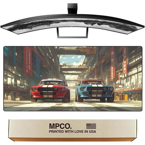 MPCO. Original Large Gaming Desk Mat – 36" x 17" Aeroglyde Manga Motors Megumis-Mustangs Full Desk Mouse Pad for Smooth Precision – Non-Slip, Washable Extra-Large PC Mouse Pad for Gaming Sessions - color: AeroGlyde Megumis-Mustangs