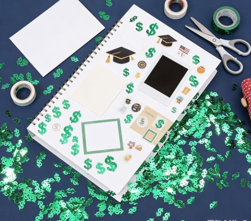 Green Dollar Sign Party Confetti,Table Scatter Decoration for Money Theme Birthday Table Decor, Casino Themed Birthday Adult Game Night Retirement Anniversary Graduation Party Decoration