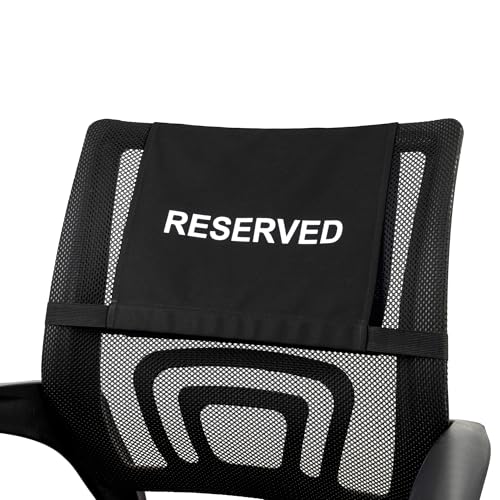 Aspire 24 Pcs Reserved Chair Covers with Elastic, Stretchable Reserved Seating Signs for Recliner Chair, Sofa Reserved Headrest Cover - color: Black, size: 24 packs