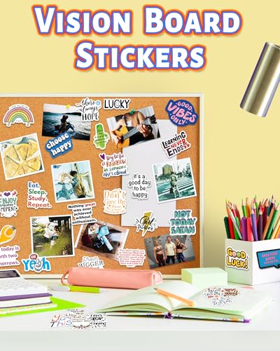 Greingways 300 PCS Inspirational Stickers for Adults, Motivational Water Bottle Stickers for Teens Kids Teachers, Journaling Scrapbook Laptop Positive Quote Vinyl Sticker for Vision Board Supplies - style: 300 Pcs Quote