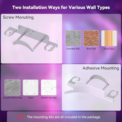 VR Wall Mount - Compatible with Meta Oculus Quest 3S/3/2/Pro/Rift-S, Aluminium VR Headset & Controller Hanger with Two Storage Options