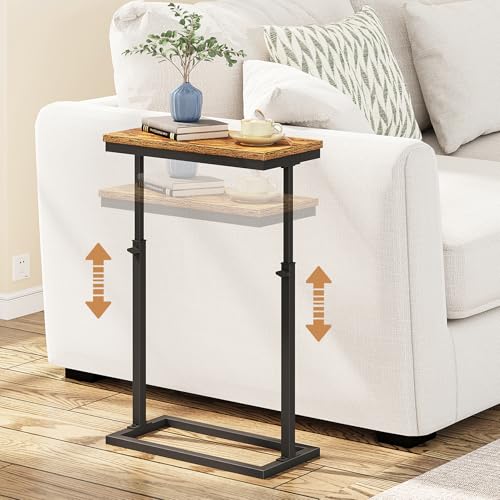TUTOTAK End Table, Side Table, Tall Couch Table, Sofa Table, Living Room, Bed Room, Brown TB01BB083 - color: Brown, size: 1 Pack, style: Ordinary