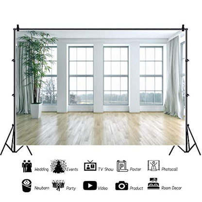 10x8ft Living Room Window Backdrop Zoom Meeting Video Conference Background Modern Home Office Photo Backdrop Interior Photo Props - size: 10x8FT