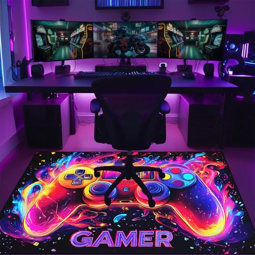 Gaming Rug for Boys Room - Gamer Rug, 8'x10' Gaming Carpet for Teens Boys Bedroom Playroom Decor, Game Controller Carpet for Office Computer Chair Floor Mats - color: Gaming-433, size: 8' x 10' (Rectangular)