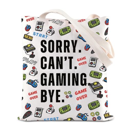 FOTAP Game Gaming Gift Video Game Lover Tote Bag Gamer Fan Handbag PC Gamer Gift Humor Gaming Geek Gift