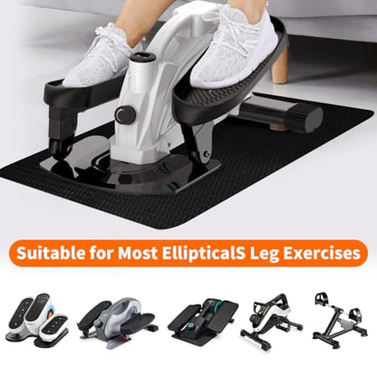 Double-Sided Non-Slip Workout Mat for Elliptical Machine, 23.6" x 17" Stepper Mat for Under Desk Ellipticals & Pedal Exercisers, Stability & Floor Protection, Vibration Plate Mat Compatible - size: 23.6"L x 17"W x 0.2"Th