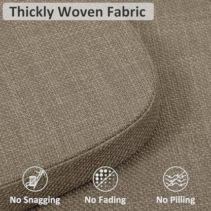 Shinnwa Kitchen Chair Cushions Set of 2, High-Resilience Foam Windsor Seat Pads, Dining Chair Cushions with Ties & Textured Cover, 2 Pack, 16.5 x 15.5 x 2, Light Brown - color: Light Brown, size: 2 Count (Pack of 1)