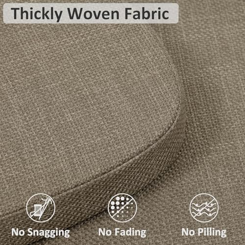 Shinnwa Kitchen Chair Cushions Set of 6, High-Resilience Foam Windsor Seat Pads, Dining Chair Cushions with Ties & Textured Cover, 6 Pack, 16.5 x 15.5 x 2, Light Brown - color: Light Brown, size: 6 Count (Pack of 1)