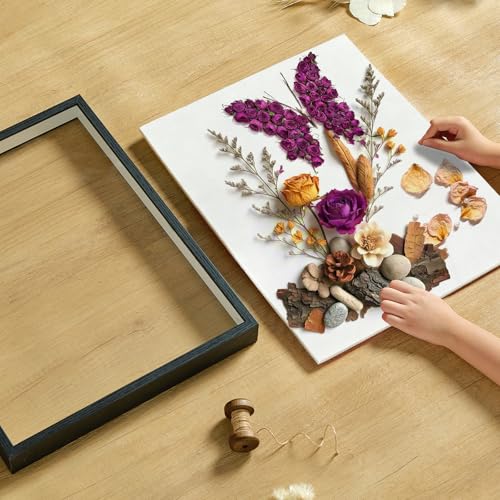 18x24 Shadow Box Picture Frame Display Case with Soft Linen Back-Thickened Panel,Large Black Deep Shadow Box Frame 18x24 for Jersey Graduation Items Flower Photo Craft Memorial - color: Black + Thickened Panel + Foam Packaging, size: 18x24