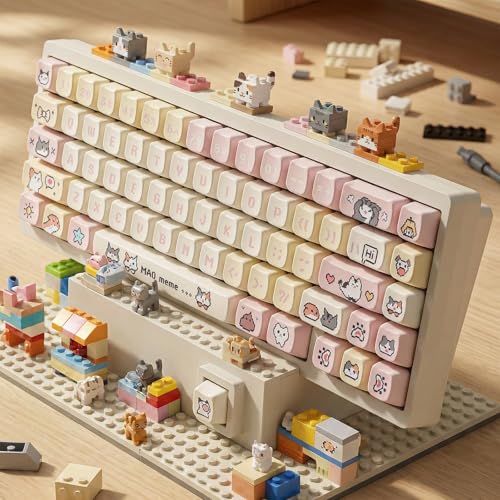 Hyekit Keyboard Display Stand | DIY Buildable ABS Mechanical Keyboard Storage Holder with 2 Replaceable Front Panels | Showcase for Building Bricks | Ideal Desk Setup Decor for Gamers and Enthusiasts