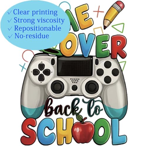 Back to School Wall Art, Game Over Motivational Poster Gamer Wall Sticker Gaming Controller Joystick Wall Decals Removable Video Games Wall Stickers Game Boy Wall Art for Bedroom Playroom Decoration