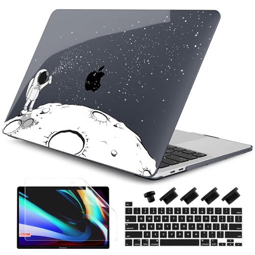 DONGKE Compatible with MacBook Pro 13 inch Case 2024 2023-2020 Release A2338 M2/M1 A2251 A2289 with Retina Display & Touch ID, Plastic Hard Shell & Keyboard Cover & Screen Film - Astronaut - color: Astronaut