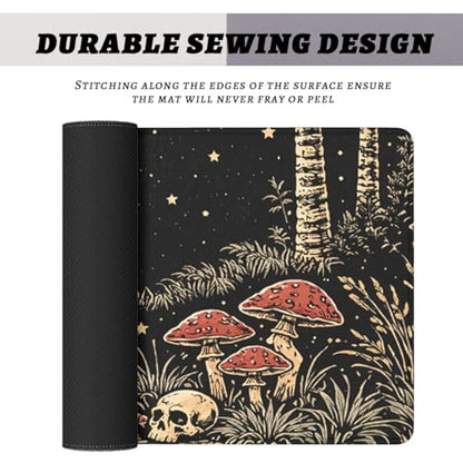 Dark Fantasy Gaming Mouse Pad Skeleton Witch Scene Large Desk Mat Extended Large Laptop Keyboard Non-Slip Rubber Base with Stitched Edges for Home Office Computer Keyboard Laptop 31.5"x11.8" - color: Dark Fantasy