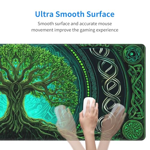 Tree Mouse Pad Extended Large Gaming Mouse Pad XL Stitched Edges for Gamer Home Office 31.5 X 11.8 Inch - color: Tree
