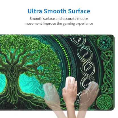 Tree Mouse Pad Extended Large Gaming Mouse Pad XL Stitched Edges for Gamer Home Office 31.5 X 11.8 Inch - color: Tree