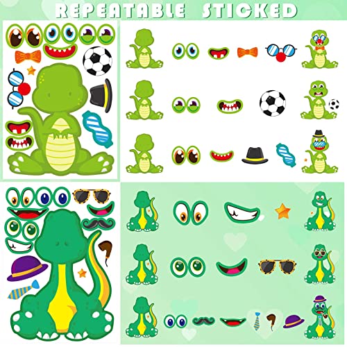27 Sheet Dinosaur Stickers, Make Your Own Dinosaur Stickers for Kids，Make a Face Stickers Dinosaur Birthday Party Supplies,DIY Project Dino Theme Birthday Party Favor for Kids - style: Dinosaur Stickers