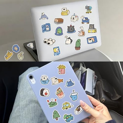 Kawaii Animal Mini Stickers, 100Pcs Cute Cartoon Vinyl Waterproof Stickers for Laptop Water Bottle Journals Scrapbooks Gifts for Adults - style: Mini Animal Stickers