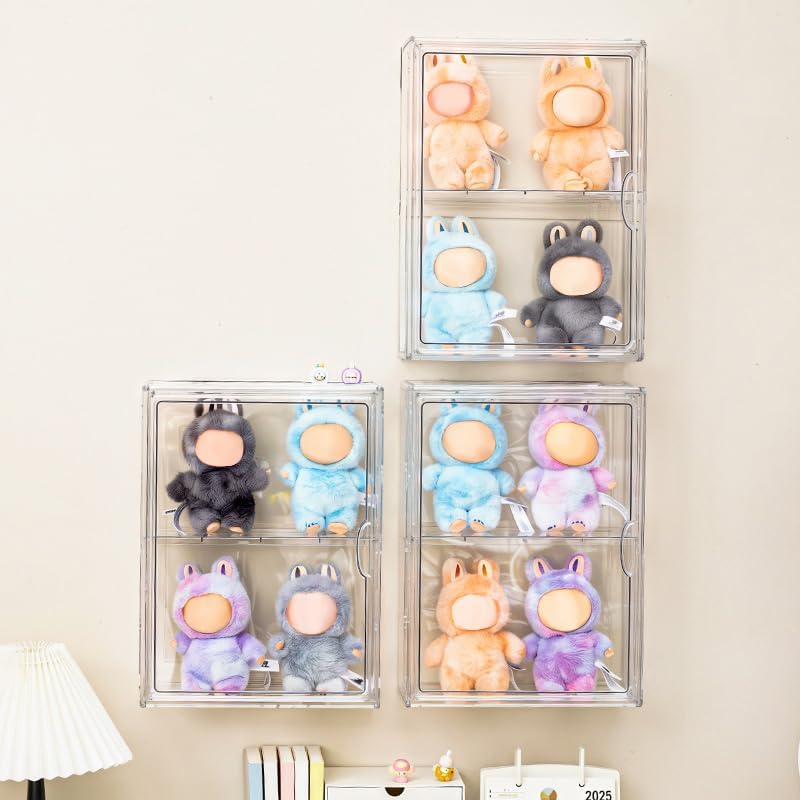 BOHOIDEE 4 Tiers Clear Display Case for Figures, Acrylic Storage Organizers Box with Magnetic Door, Wall-Mounted Dustproof Showcase for Collectibles Action Figure(1PACK, Wall-Mounted Extra Large) - size: Wall-Mounted Extra Large