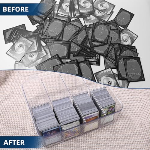 Transparent Trading Card Storage Box-Holds 2000+ Loose Cards-Plastic Card Deck Box for Baseball Cards/for Toploaders/for Graded Card/for MTG/for Magnetic Etc.