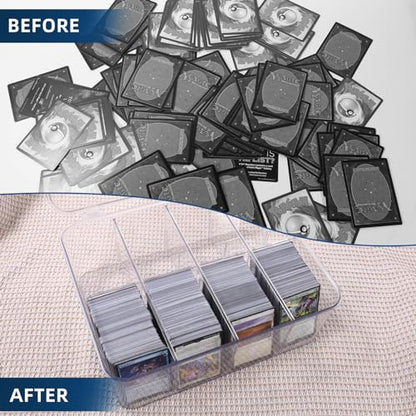 Transparent Trading Card Storage Box-Holds 2000+ Loose Cards-Plastic Card Deck Box for Baseball Cards/for Toploaders/for Graded Card/for MTG/for Magnetic Etc.
