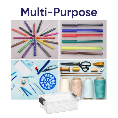 Superio Mini Storage Container Plastic Crayon Box Art Supplies and Sewing Case Stackable Clear Small Organizer for Beads, Stationery, Chalk, and Food, 0.7 Quart, 5 Pack - size: 0.7 Quarts, style: 5 Pack