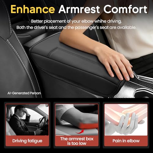 Shademax Center Console Cover for Jeep Grand Cherokee L 2022-2026 Armrest Cushion Pad Arm Rest Cover Leather Console Lids Protector for Teep Grand Cherokee L Accessories - size: For Jeep Grand Cherokee L 2022-2026