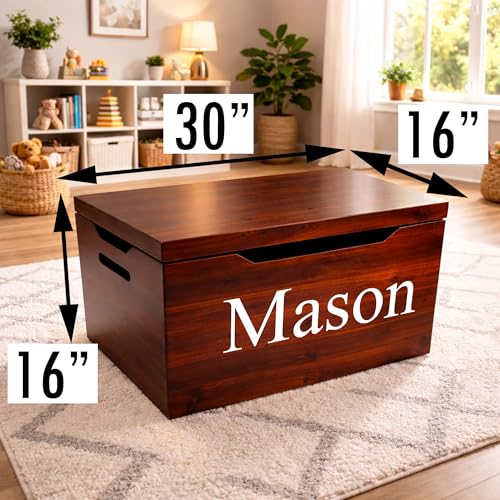 Personalized Engraved Mahogany Wooden Storage Chest - Fully Assembled - color: Mahogany-Engraved