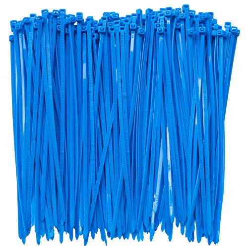 8 Inch Clear Zip Ties (Tying Length 6.7"), 300pcs Nylon Cable Ties,Heavy Duty Cord Strap BLUE - color: Blue 300pcs, size: 8 inch