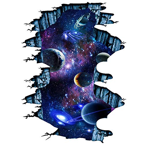 Quanhaigou Galaxy Wall Sticker,Space Wall Decal,Planet Wallpaper Decoration Decor - color: Galaxy Planet