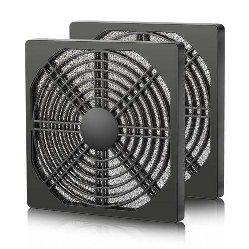 120mm PC Fan Filter 2-Pack, ABS Plastic Mesh Dust Cover, Computer Case Cooling Fan Grill Guard,Reusable Air Vent for Desktop Computer, Radiator, CPU Cooler(Black)