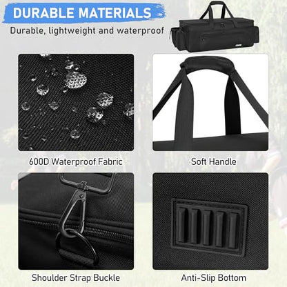 Disc Golf Storage Bag Durable Large Capacity with Dividers and Multi Side Pockets, Black - style: 25 X 10.2 X 10.2 Inch