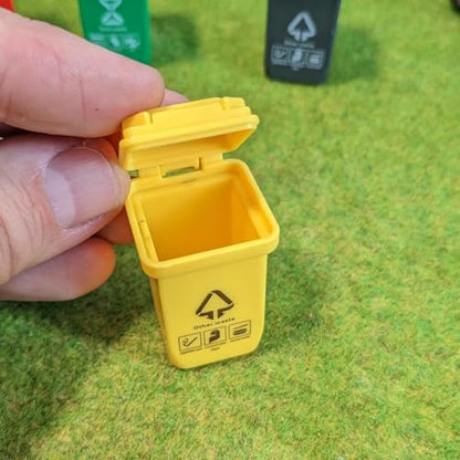 Miniature Garbage Can Set 5, Dollhouse Miniature Waste Bins, Dollhouse Mini Rubbish Garbage Trash Dump Bin, Recycle Bin, Trash Can, for Garbage Collection, Dollhouse Decoration