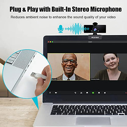 NexiGo N660 1080P Business Webcam, Dual Microphone & Privacy Cover, USB FHD Web Computer Camera, Plug and Play, for Zoom/Skype/Teams/Webex, Laptop MAC PC Desktop - style: Webcam w/o Light