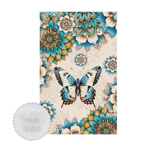 Boho Mandala Butterfly Print Headrest Cover for Recliner Chair, Recliner Headrest Protector 16.53 x 26.18 inch Sofa Head Protector Furniture Protector for Recliner Sofa Slipcovers - color: Boho Mandala Butterfly