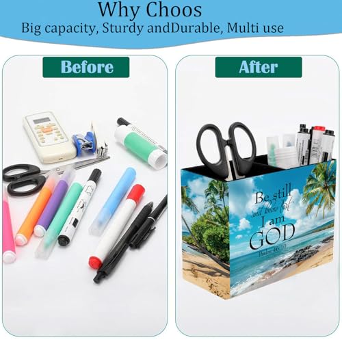 Pen Holder and Anti-Slip Mouse Pad Combination, Makeup Brush Storage Box, Tableware Storage Box, Suitable for Office and Home - Beaches and Palm trees - color: Beaches and Palm trees