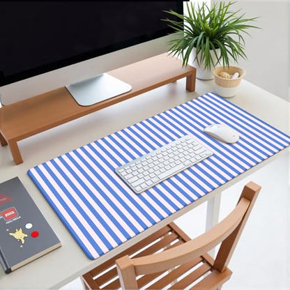 Blue Pink Striped Desk Mat Cute Pastel XXL Large Gaming Mouse Pad Desk Pad Kawaii Aesthetic Home Office Decor Cozy Keyboard Laptop Computer Mat - color: A6- Blue Pink