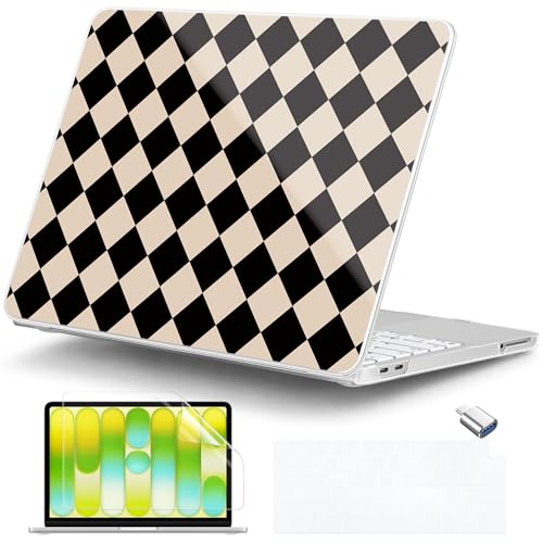 DONGKE Compatible with MacBook Neo 13 Inch Case 2026 A3404 A18 Pro chip & Touch ID, Plastic Hard Shell with Keyboard Cover, Screen Protector & Dust Plugs, Argyle Pattern - color: Argyle Pattern