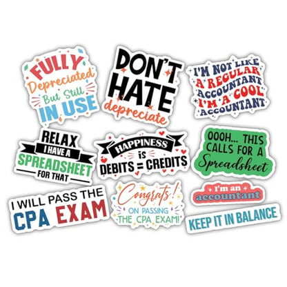 10pcs Accountant Sticker Sheet, Funny and Cute Vinyl Decals for Accountants, CPAS, Bookkeepers, Office Workers, Waterproof, UV-Resistant, for Laptop, Water Bottle, Journal, Notebook (Design 2) - color: Design 2