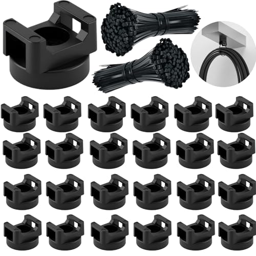 225-Pc Magnetic Cable Ties Set,Magnetic Zip Tie Mounts & Cable Ties | Magnetic Wire Holder, 25 Magnetic Cable Holders & 200 Zip Ties, Magnet Cable Tie Mounts for Cables, Wires, Cords, Hoses-22 mm - size: 22mm
